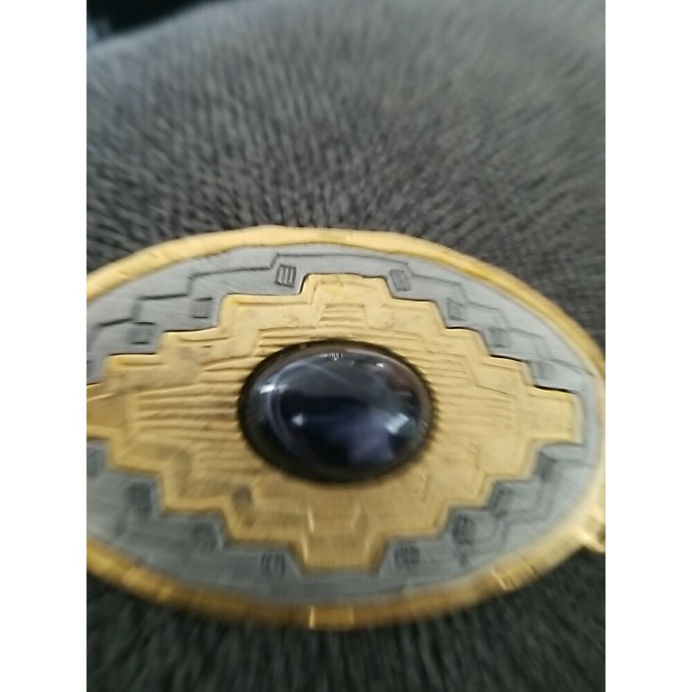 Vintage JJ Jonette Tribal style Gold tone Silvertone Southwestern Accent Pin